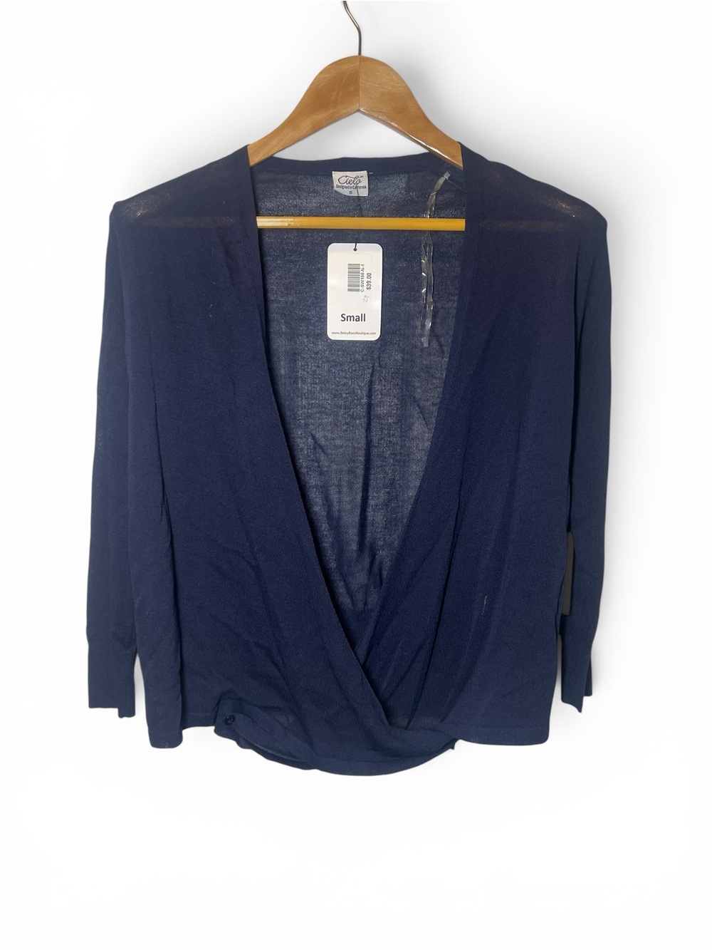 Cielo Jeans Open Front Button Wrap Cardigan Sweater Small Lightweight Soft Knit